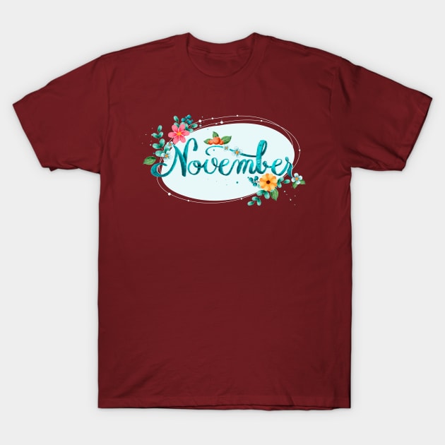 November Month T-Shirt by Mako Design 